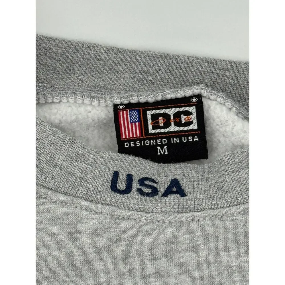 Washington DC Crewneck Sweatshirt Gray Fleece USA Souvenir Adult Medium